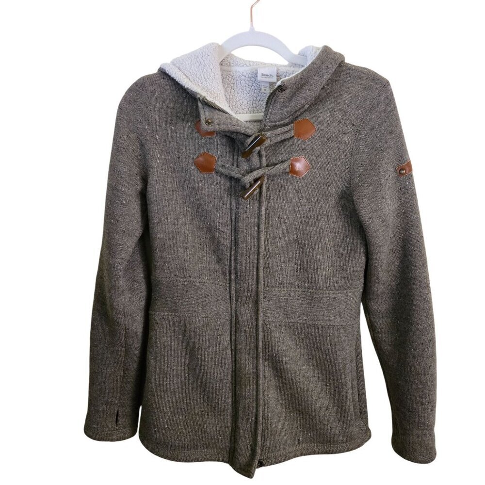 Bench Chilbe Sherpa Jacket Wool Blend Zip Snap Toggle Closure Thumb Holes Size M
